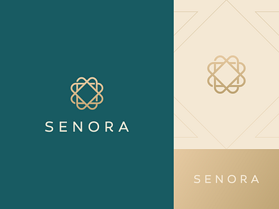 Senora branding clever design diamond elegant fashion flat geometry gold icon jewelry logo luxury mark minimal