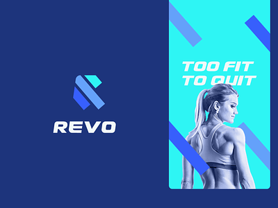 Revo bold branding clever clothing design edgy fitness flat icon illustration letter lines logo mark minimal r speed sports ui women