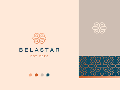 Belastar b branding clever clothing design elegant female flat gold icon illustration letter logo luxury mark minimal pattern premium star ui