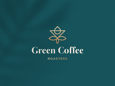 Green Coffee Roasters branding clever coffee design elegant flat gold green icon leaf logo luxury mark minimal nature plant premium roasters
