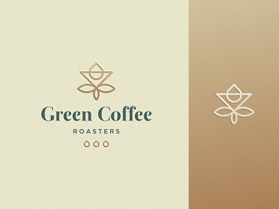 Green Coffee branding cafe clever coffee design drop elegant flat gold green icon leaf logo luxury mark minimal nature premium roasters