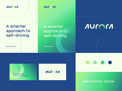 Aurora Rebranding - Identity system abstract ai auto bold branding car clever custom design driver flat gradient icon logo mark minimal ride tech typography ui