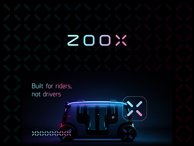 Zoox rebranding concept abstract ai branding car clever design friendly futuristic gradient icon line logo mark minimal pattern technology transportation typeface vehicle x