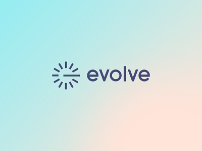 Evolve branding circle clever design e evolution flat gradient icon letter line logo mark minimal sun tech transform web