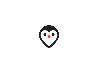 Penguin+heart heart logo mark penguin