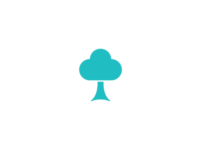 Cloud + Tree cloud flat icon logo mark minimal tree