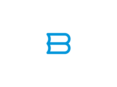 Book+Letter B branding flat icon logo minimal