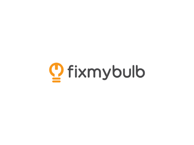 fixmybulb logo branding bulb flat icon identity logo negative space spanner