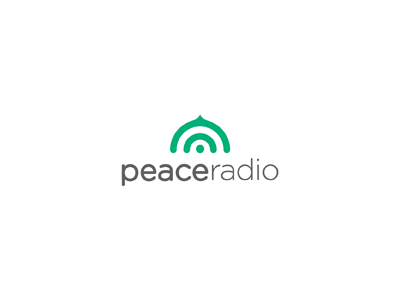 peace radio logo identity islam logo minaret peace radio signal wave