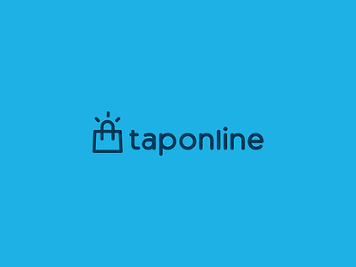 taponline logo finger identity logo online shopping bag tap