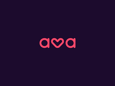 ava logo branding dating heart logo logotype mark pink purple