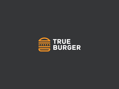 Trueburger logo branding burger flat identity logo minimal restaurant yello