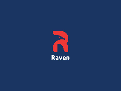 Raven bird clever letter minimal negative space raven