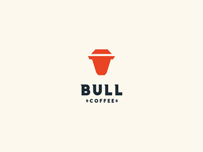 Bull Cofee beans bull clever coffee cup custom logo minimal mug typography