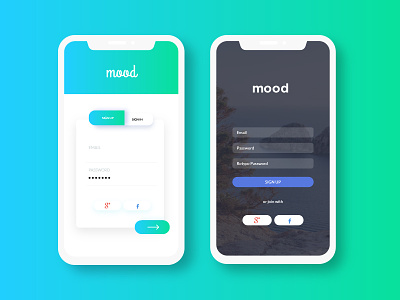 Mood - sign in UI appdesign booking clean color interaction ios mobile travel ui ux