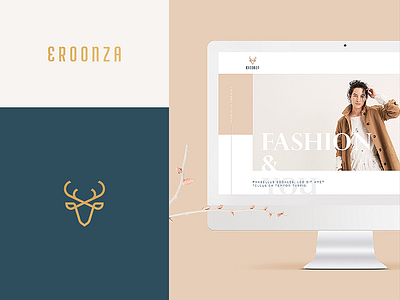 Eroonza branding animal deer elegant fashion line luxury minimal