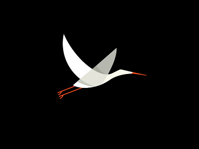 Stork mark animal bird branding design identity logo mark minimal shadow simple stork