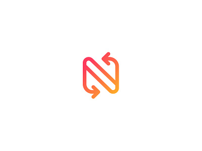 N + Arrow abstract app arrow icon letter meet minimal n social talk technology