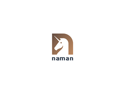 naman logo animal gradient horse identity logo minimal negative space unicorn