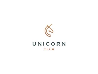 Unicorn Club elegant gradient line luxury minimal premuim shadow stroke unicorn