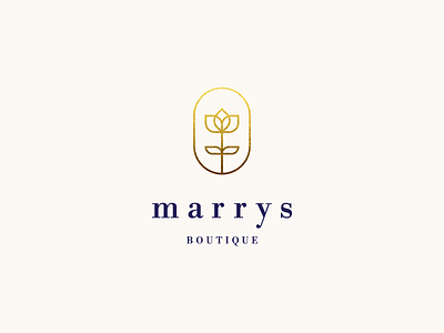 marrys boutique logo beauty branding elegant flower icon leaf logo lotus luxury