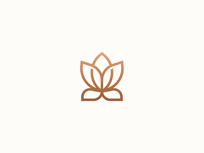 Lotus mark branding elegant flower gradient logo lotus luxury mark minimal stroke