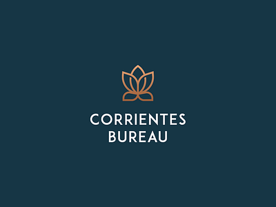 Corrientes Bureau branding clever elegant flat flower logo lotus luxury mark stroke