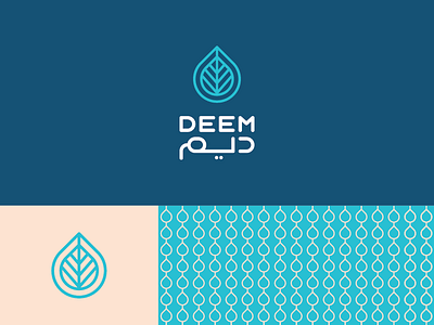 Deem Branding clever drop identity line logo minimal pal stroke tree water