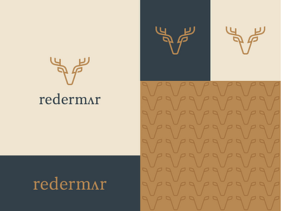 Redermer animal antler branding deer elegant identity minimal shadow wild