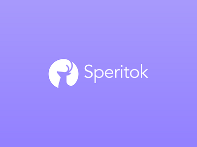Speritetok app branding deer flat gradient logo minimal negativesapce stag