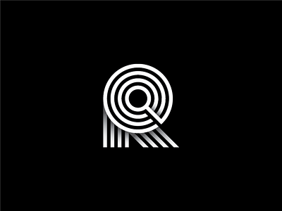 R + Search branding clever gradient letter line magnifyingglass minimal r search shadow stroke