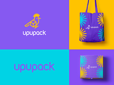 Upupack animal bird branding clever flat geometic pack package stroke typography