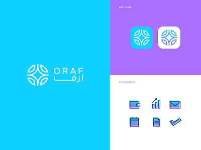 Oraf - Visual Identity app finance flat gradient icon minimal star startup team