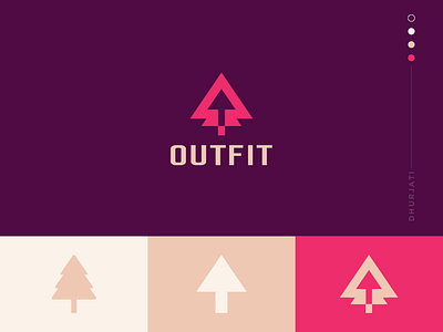 Outfit abstract arrow branding flat icon logo minimal prosper tree up