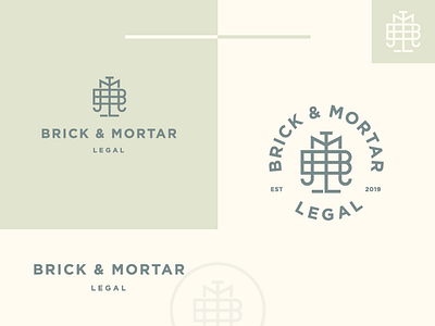 Brick & Mortar Legal attorney balance branding elegant law legal letter logo m monogram