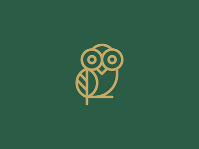 Owl + Leaf animal branding clever elegent leaf logo owl plant stroke wild
