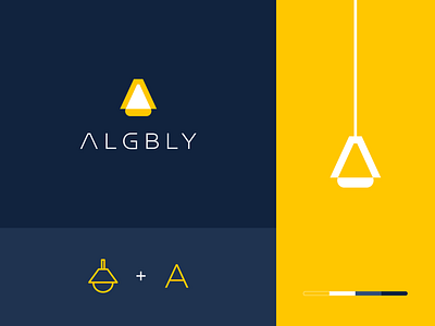 Algbly abstract branding chandelier clever electronic g gradiant letter light logo