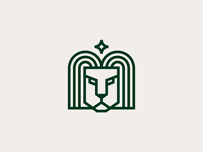 Lion mark animal branding elegant geometry line lion logo luxury star stroke