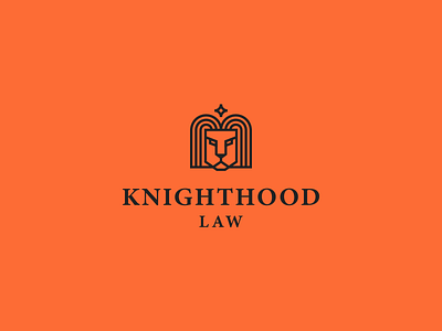 knighthood law animal branding elegant geometry law lion logo luxury star stroke