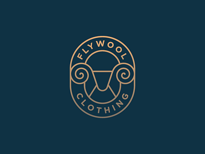 flywool clothing animal branding elegant emblem geometry logo luxury sheep stroke wool