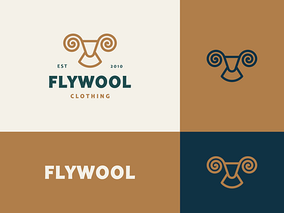 Flywool clothing animal branding elegant geometry logo luxury minimal sheep stroke wool