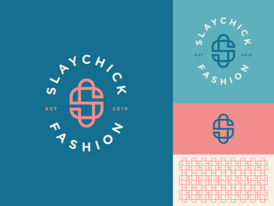 Slaychick branding elegant emblem fashion geometry logo luxury minimal monogram stroke