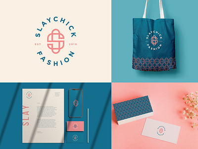 Slaychick Identity branding elegant emblem fashion geometry logo luxury minimal monogram stroke