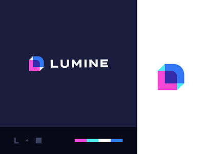Lumine abstract app box branding clever health l logo rectangle technology