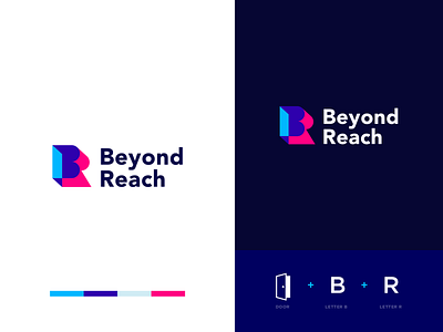 Beyond Reach abstract b branding clever door letter logo r real estate technology