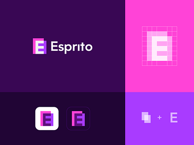 Esprito 02 abstract branding clever e letter logo minimal overlay real estate technology