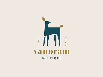 vanoram animal boutique branding deer elegant fashion geometry illustraion logo luxury stag