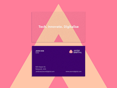Avon digital - Business card abstract branding businesscard clever geometry hourglass identity letter logo tech technology time