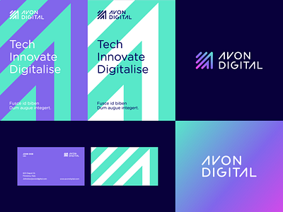 Avon Digital - Identity system a abstract animal branding businesscard clever flat icon identity letter logo pattern ui