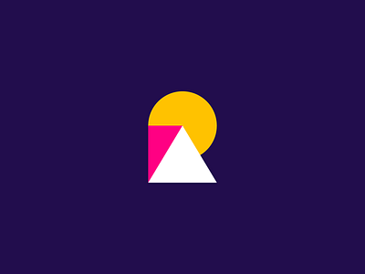 R + Sun + Mountain + Home abstract branding clever home house icon letter logo mark minimal mountain r sun